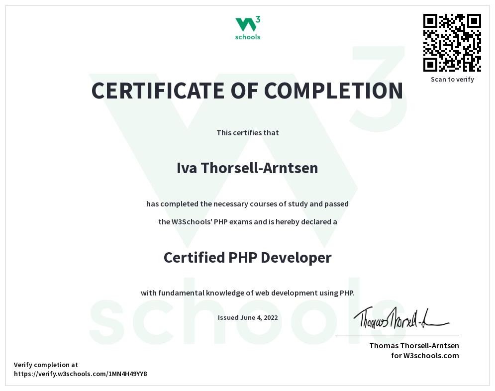 PHP Certificate